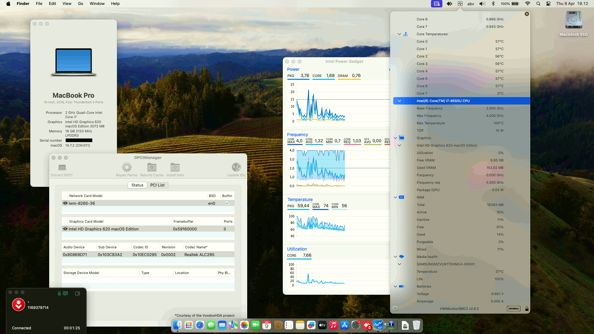 Success Hackintosh macOS Sonoma 14.7.2 Build 23H311 on HP Spectre X360 13-AF004XX Convertible